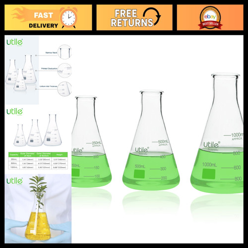 3pcs glass erlenmeyer - 3pcs,